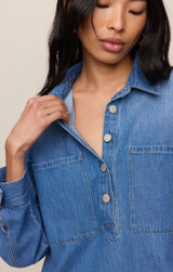 Z Supply Lucie Denim Shirt Dress Dreamstate Detail zoom