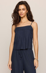 Z Supply Lille Embroidered Woven Tank Lillie Eclipse Front