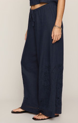 Z Supply Sid Embroidered Woven Pants SID ECLIPSE Back side view