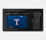 The Ridge Texas Rangers Classic Wallet navy leather front view