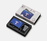 The Ridge Texas Rangers Classic Wallet navy leather back view