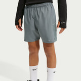 Nike Kids' Miler Dri-FIT Training Shorts Smoke Grey/Reflect Silver front view