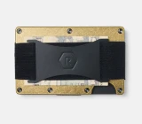The Ridge Brass Wallet in brass finish open view