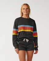 Rip Curl Women's Surf Revival Relaxed Crewneck Sweatshirt washed black front