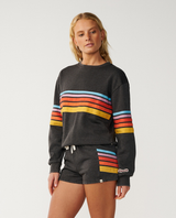 Rip Curl Women's Surf Revival Relaxed Crewneck Sweatshirt washed black side