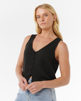 Rip Curl Women's Premium Surf Top black fabric detail