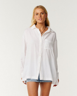 Rip Curl Women's Vibe Surf Long Sleeve Shirt White Front