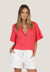 Dylan Women's Shea Top bright red back view