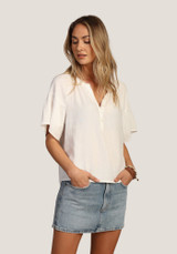 Dylan Women's Shea Top navy front view