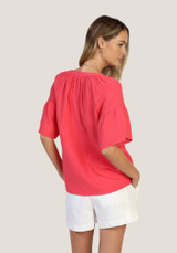 Dylan Women's Shea Top bright red side view