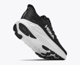 Hoka Women's Clifton 11 Running Shoes Black/White tilt view