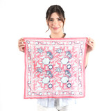 Vismaya Blooming Peonies Bandana in Rouge Red