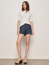 Sanctuary Women's Air of Ease Half Sleeve Tee in Chalk front view