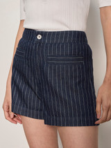 Sanctuary Women's Voyage Shorts Luna Stripe flat lay