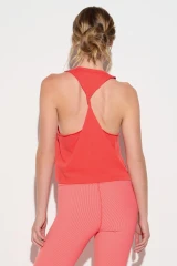 Spiritual Gangster Women's Comet Racerback Tank in Sunset Red