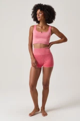 Spiritual Gangster Women's Seamless Love 2.0 Bra Top in Sunset Red front view