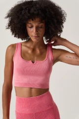 Spiritual Gangster Women's Seamless Love 2.0 Bra Top in Sunset Red product shot