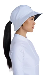 Coolibar Women's Ariel Reversible Chlorine Resistant Pool Hat in White/Black