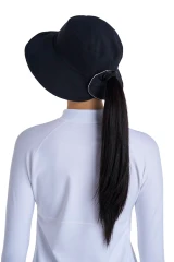 Coolibar Women's Ariel Reversible Chlorine Resistant Pool Hat in White/Black