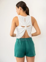 Thrive Societe Women's Ultraluxe Clean Front Shorts in Alpine Green