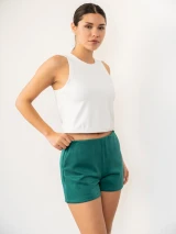 Thrive Societe Women's Ultraluxe Clean Front Shorts in Alpine Green