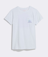Vineyard Vines Women's Chasing Summer Short-Sleeve Pocket Tee in White Cap