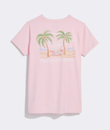Vineyard Vines Women's Watercolor Hammock Short-Sleeve Pocket Tee in Pink Drink