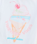 Vineyard Vines Girls' Ice Cream Scenic Short-Sleeve Pocket Tee in White Cap front view