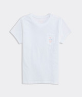 Vineyard Vines Girls' Ice Cream Scenic Short-Sleeve Pocket Tee in White Cap detail view