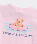 Vineyard Vines Girls' Pool Floatie Pup Short-Sleeve Pocket Tee in Pink Drink
