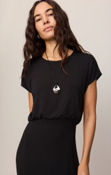Z Supply Anika Midi Dress black front detail zoom