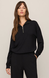 Z Supply Gate Check Modal Sweatshirt Black front view