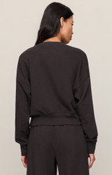 Z Supply Women's Clubhouse Sweatshirt Ash Black back view
