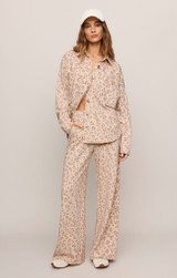 Z Supply Women's All Day Knit Leopard Jacket JKT Sandstone full view