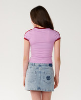 Rip Curl Girls' Surf 97 Fitted Tee Navy front view