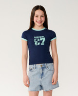 Rip Curl Girls' Surf 97 Fitted Tee Lilac detail