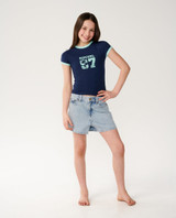 Rip Curl Girls' Surf 97 Fitted Tee Lilac back view