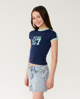 Rip Curl Girls' Surf 97 Fitted Tee Lilac side view