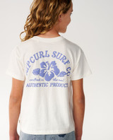 Rip Curl Girls' Surf Puff Relaxed Tee Bright Lilac side view