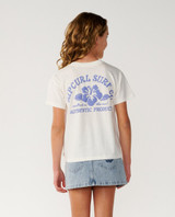 Rip Curl Girls' Surf Puff Relaxed Tee Bright Lilac back view