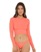 Body Glove Women's Ibiza Let it Be Crop Rashguard in Sunkissed detail