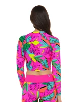 Body Glove Women's Tulum Let it Be Crop Rashguard in Bubblegum
