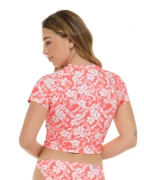 Body Glove Women's Blooms Rebel Crop Rashguard in Sunkissed side view