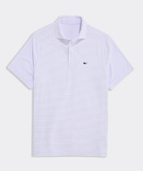 Vineyard Vines Men's Performance Air Tech Mesh Polo in White/Lilac Breeze laydown