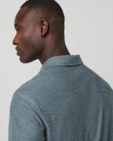 Vuori Men's Strato Tech Polo Blue Sea Heather detail
