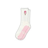 ZOĪ Popsicle Crew Grip Socks white pink flat lay