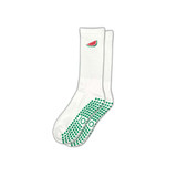 ZOĪ Watermelon Crew Grip Socks White Green flat lay
