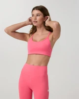 Vuori AllTheFeels Sports Bra Sunset Pink front view