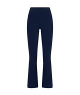 Vuori AllTheFeels Slim Flare Leggings Blue Coast flat lay
