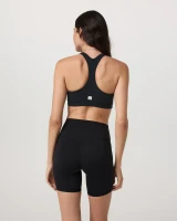 Vuori AllTheForm High Neck Sports Bra AT Black back view